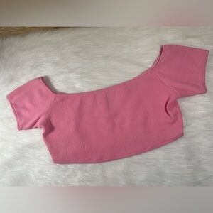 Zara Pink Ribbed Crop Top NWOT Size XL
